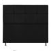 Cabeceira Estofada Damares 140 cm Casal Com Botonê  Suede Preto - Amarena Móveis