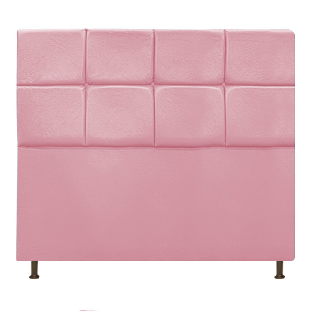 Cabeceira Estofada Damares 140 cm Casal Com Botonê  Suede Rosa Bebê - Amarena Móveis