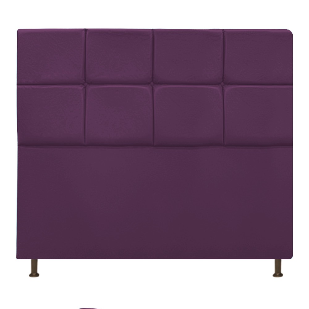 Cabeceira Estofada Damares 140 cm Casal Com Botonê  Suede Roxo - Amarena Móveis