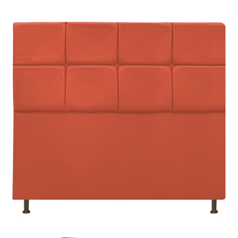 Cabeceira Estofada Damares 140 cm Casal Com Botonê  Suede Terracota - Amarena Móveis
