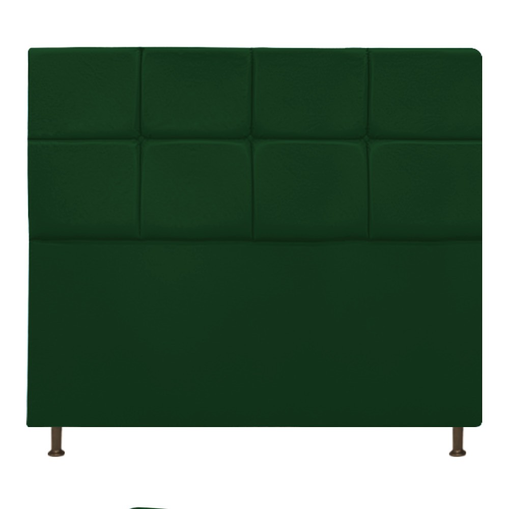 Cabeceira Estofada Damares 140 cm Casal Com Botonê  Suede Verde - Amarena Móveis