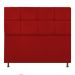 Cabeceira Estofada Damares 140 cm Casal Com Botonê  Suede Vermelho - Amarena Móveis