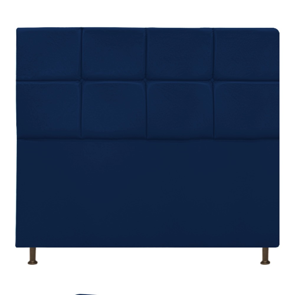 Cabeceira Estofada Damares 160 cm Queen Size Com Botonê Suede Azul Marinho - Amarena Móveis