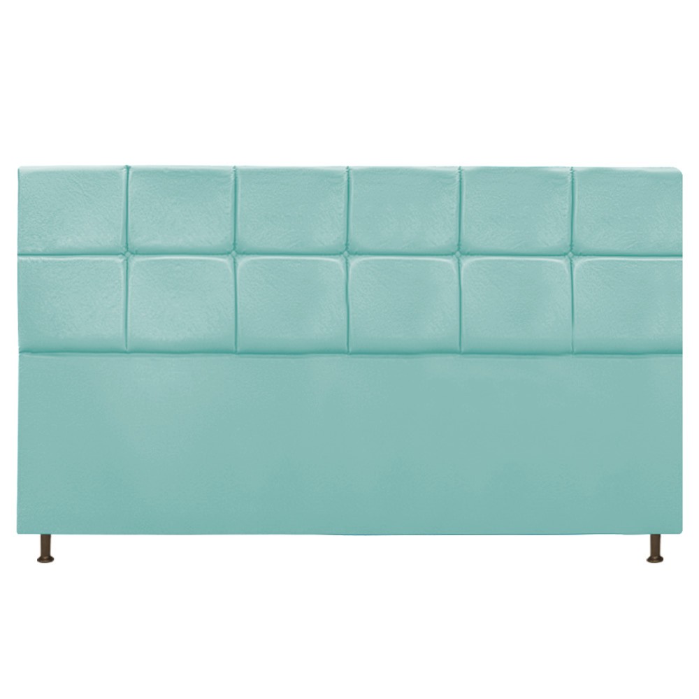 Cabeceira Estofada Damares 195 cm King Size Com Botonê Suede Azul Tiffany - Amarena Móveis