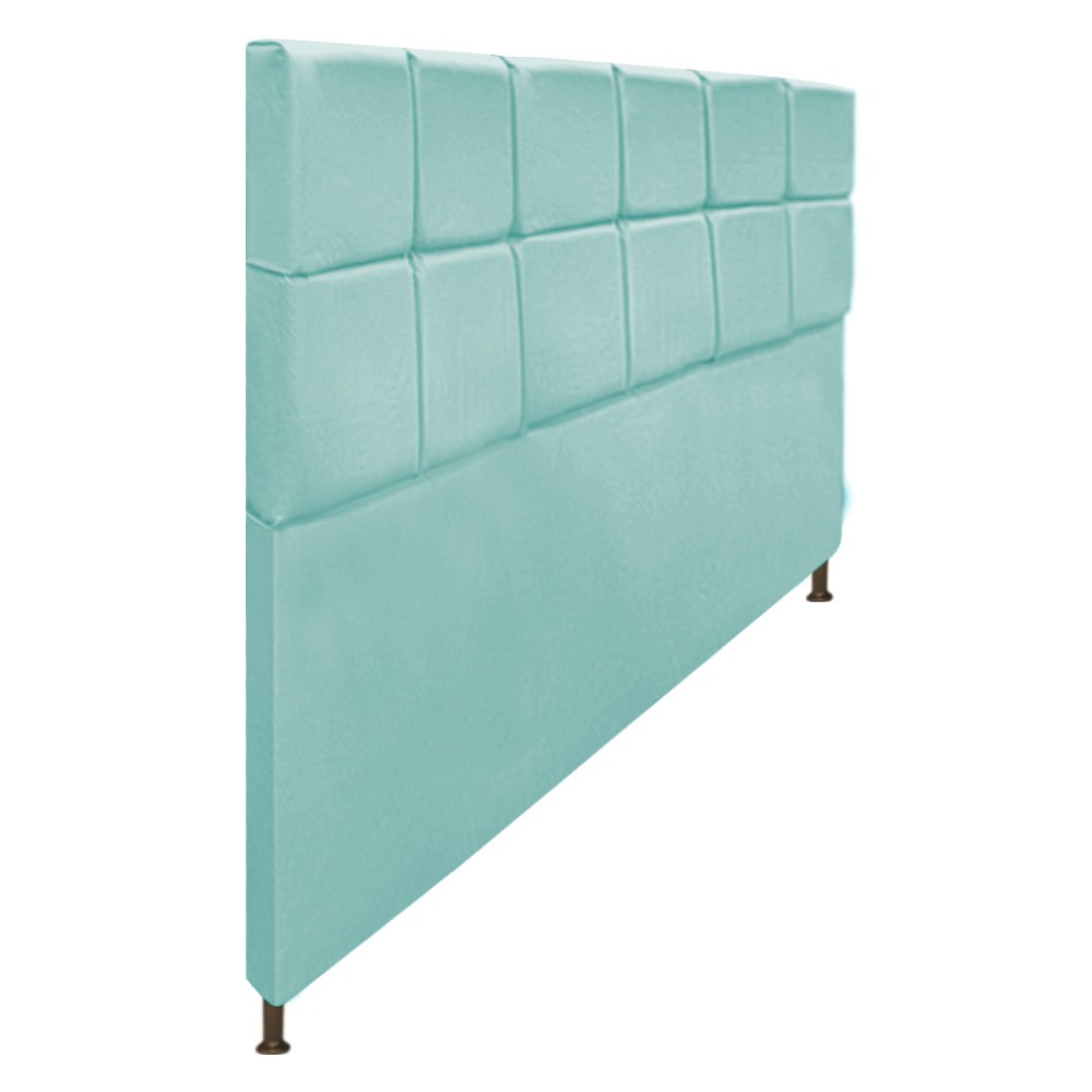 Cabeceira Estofada Damares 195 cm King Size Com Botonê Suede Azul Tiffany - Amarena Móveis