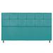 Cabeceira Estofada Damares 195 cm King Size Com Botonê Suede Azul Turquesa - Amarena Móveis