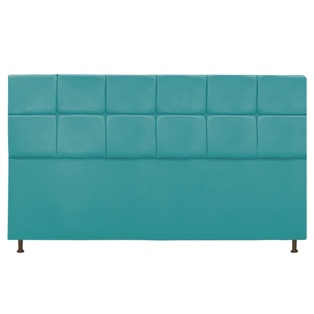 Cabeceira Estofada Damares 195 cm King Size Com Botonê Suede Azul Turquesa - Amarena Móveis