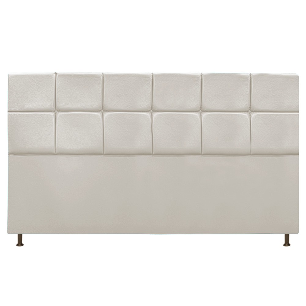 Cabeceira Estofada Damares 195 cm King Size Com Botonê Suede Bege - Amarena Móveis