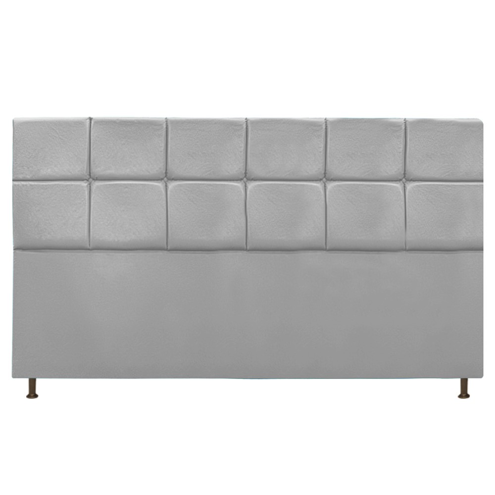 Cabeceira Estofada Damares 195 cm King Size Com Botonê Suede Cinza - Amarena Móveis