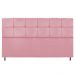 Cabeceira Estofada Damares 195 cm King Size Com Botonê Suede Rosa Bebê - Amarena Móveis