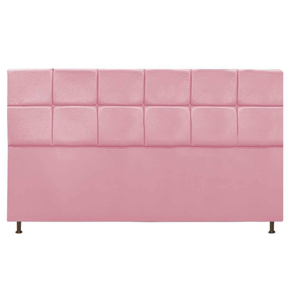 Cabeceira Estofada Damares 195 cm King Size Com Botonê Suede Rosa Bebê - Amarena Móveis