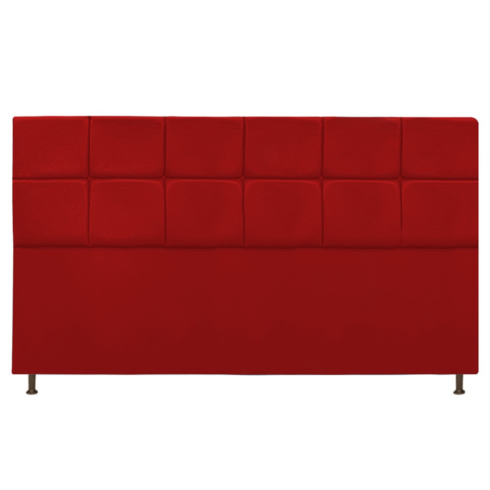 Cabeceira Estofada Damares 195 cm King Size Com Botonê Suede Vermelho - Amarena Móveis