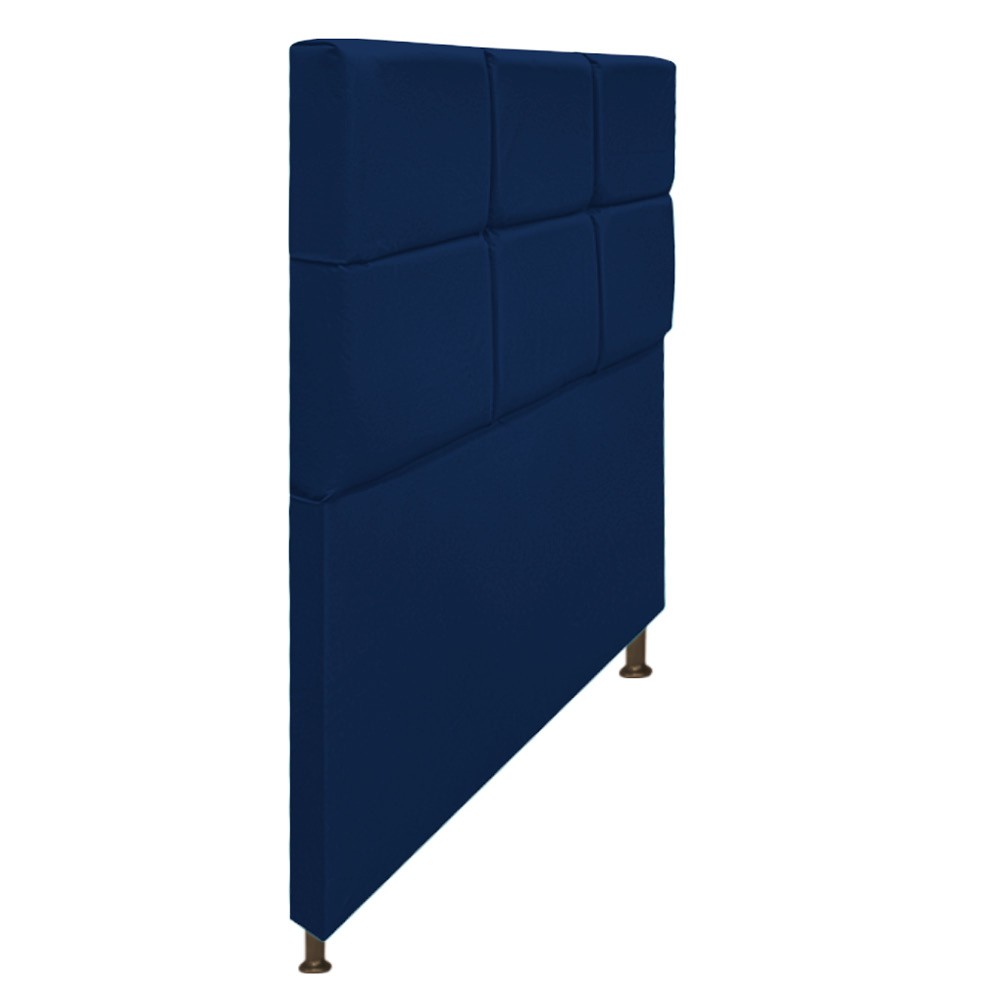 Cabeceira Estofada Damares 90 cm Solteiro Com Botonê  Suede Azul Marinho - Amarena Móveis
