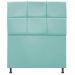 Cabeceira Estofada Damares 90 cm Solteiro Com Botonê  Suede Azul Tiffany - Amarena Móveis