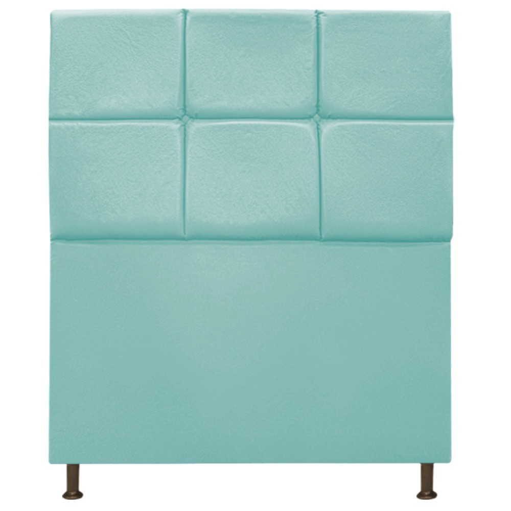 Cabeceira Estofada Damares 90 cm Solteiro Com Botonê  Suede Azul Tiffany - Amarena Móveis