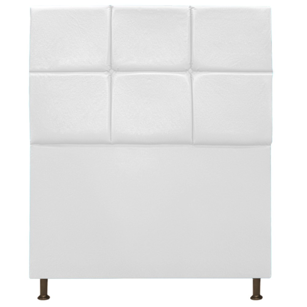 Cabeceira Estofada Damares 90 cm Solteiro Com Botonê  Suede Branco - Amarena Móveis