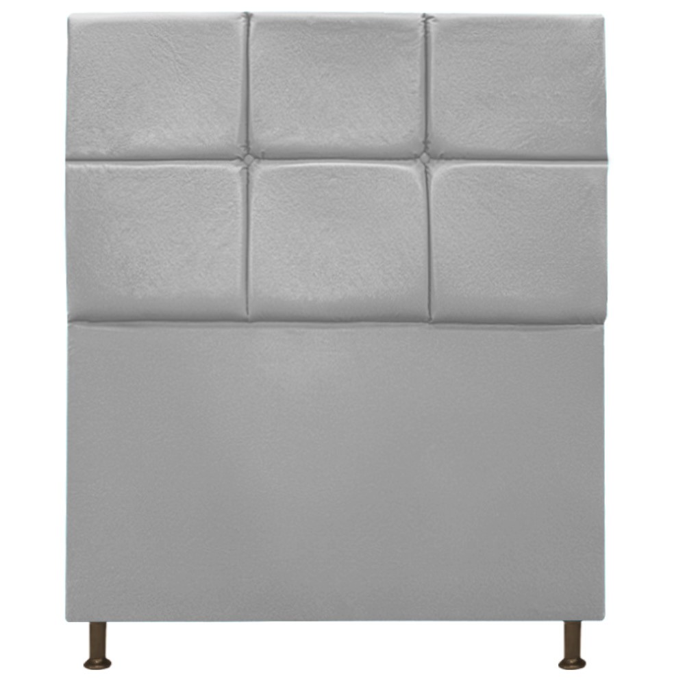 Cabeceira Estofada Damares 90 cm Solteiro Com Botonê  Suede Cinza - Amarena Móveis