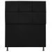 Cabeceira Estofada Damares 90 cm Solteiro Com Botonê  Suede Preto - Amarena Móveis
