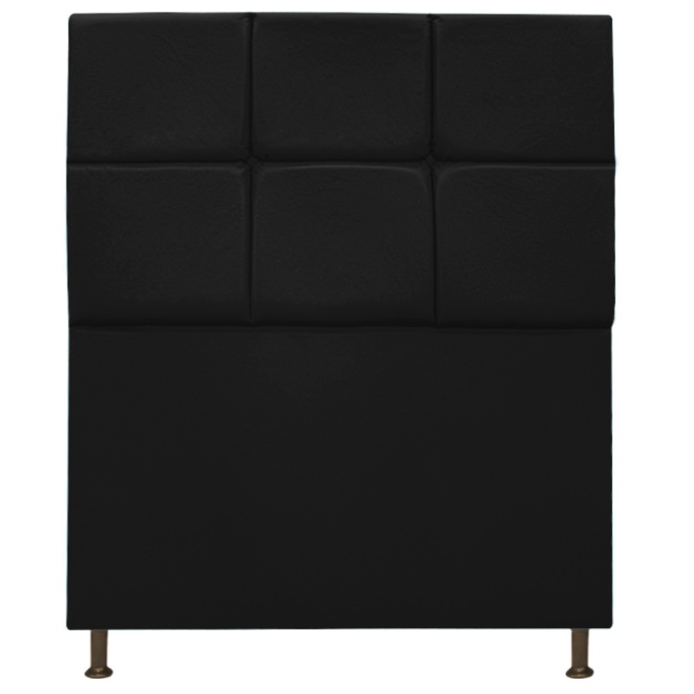 Cabeceira Estofada Damares 90 cm Solteiro Com Botonê  Suede Preto - Amarena Móveis