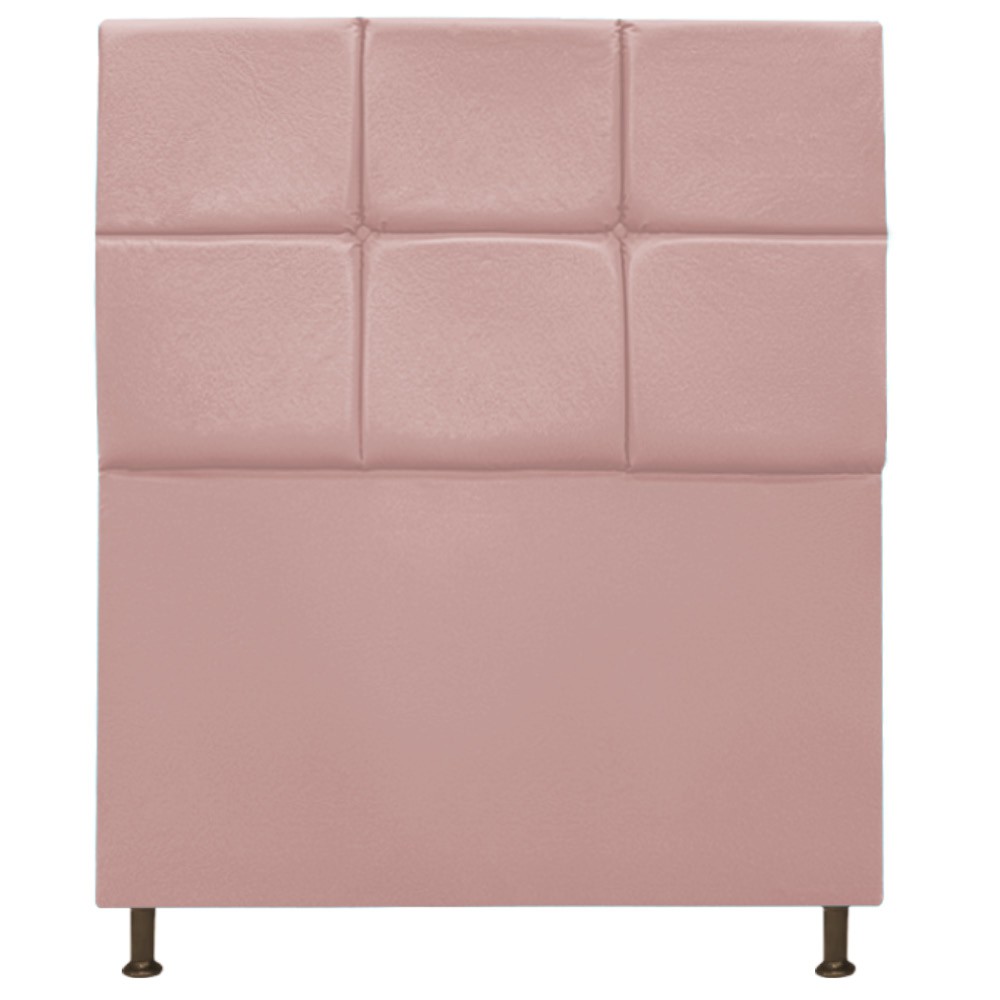 Cabeceira Estofada Damares 90 cm Solteiro Com Botonê  Suede Rosê - Amarena Móveis