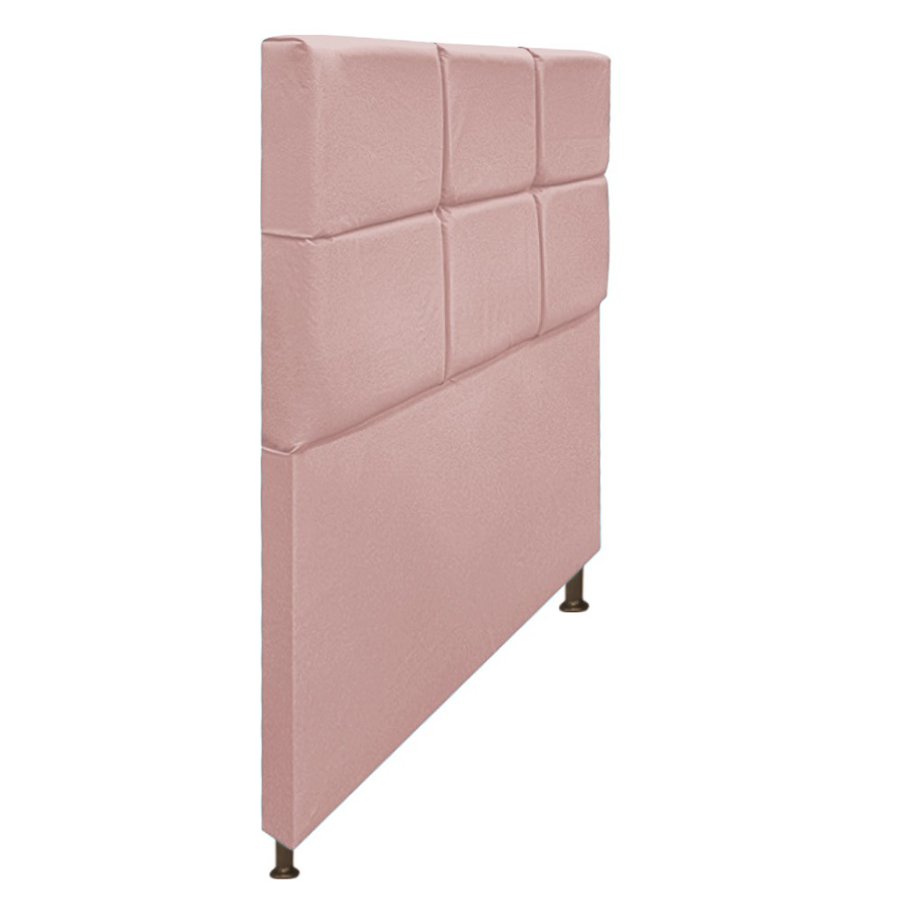 Cabeceira Estofada Damares 90 cm Solteiro Com Botonê  Suede Rosê - Amarena Móveis