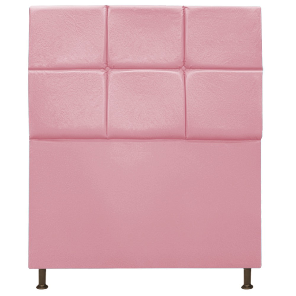 Cabeceira Estofada Damares 90 cm Solteiro Com Botonê  Suede Rosa Bebê - Amarena Móveis