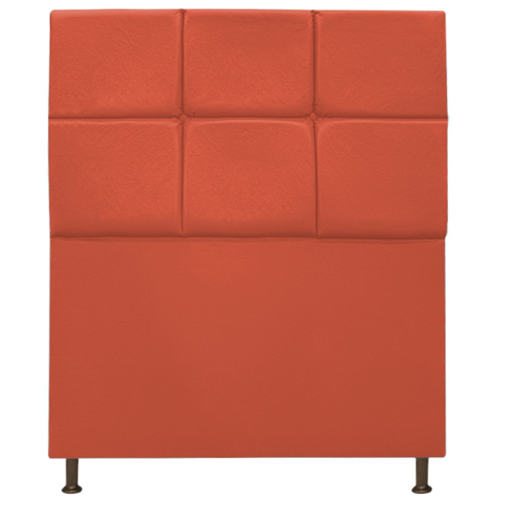 Cabeceira Estofada Damares 90 cm Solteiro Com Botonê  Suede Terracota - Amarena Móveis