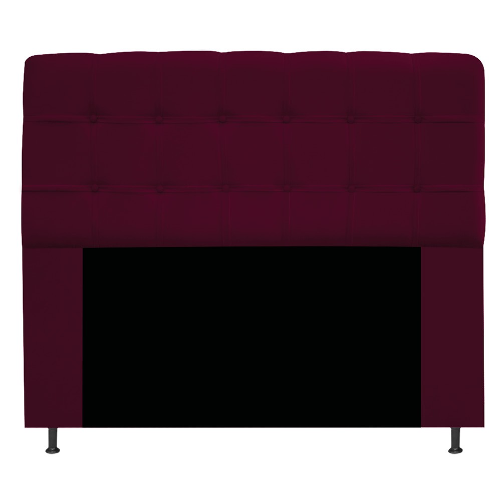 Cabeceira Estofada Mel 140 cm Casal Com Botonê  Suede Bordô - Amarena Móveis
