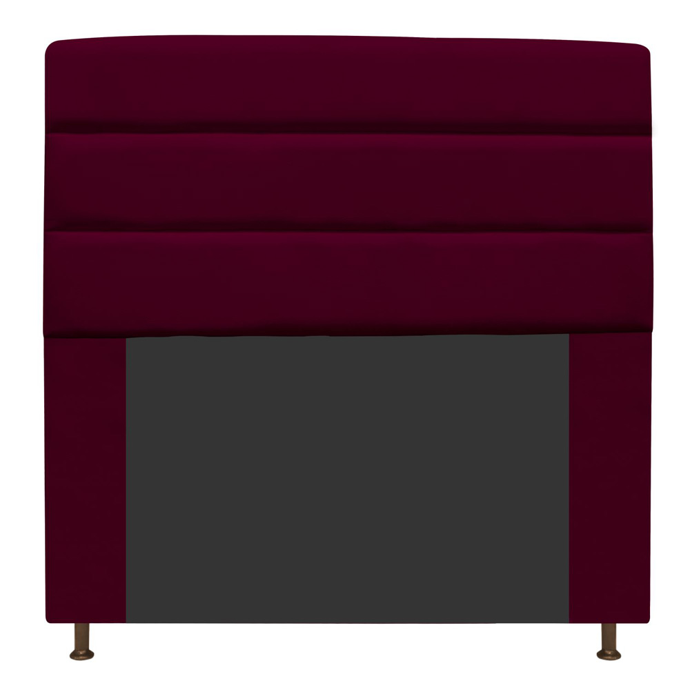 Cabeceira Estofada Turim 140 cm Casal  Suede Bordô - Amarena Móveis