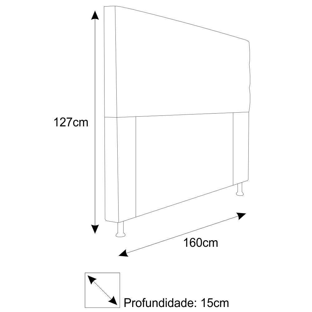 Cabeceira Estofada Turim 160 cm Queen Size Suede Bordô - Amarena Móveis