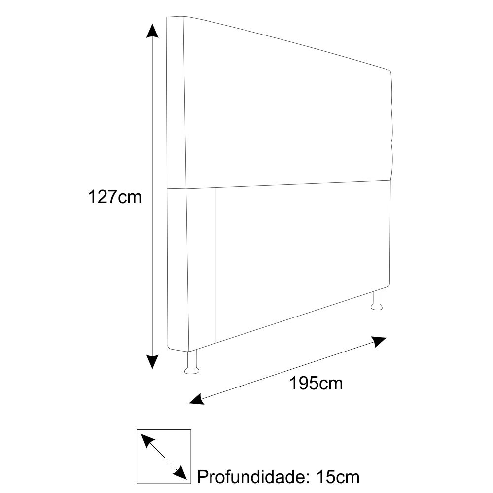 Cabeceira Estofada Turim 195 cm King Size Suede Bordô - Amarena Móveis