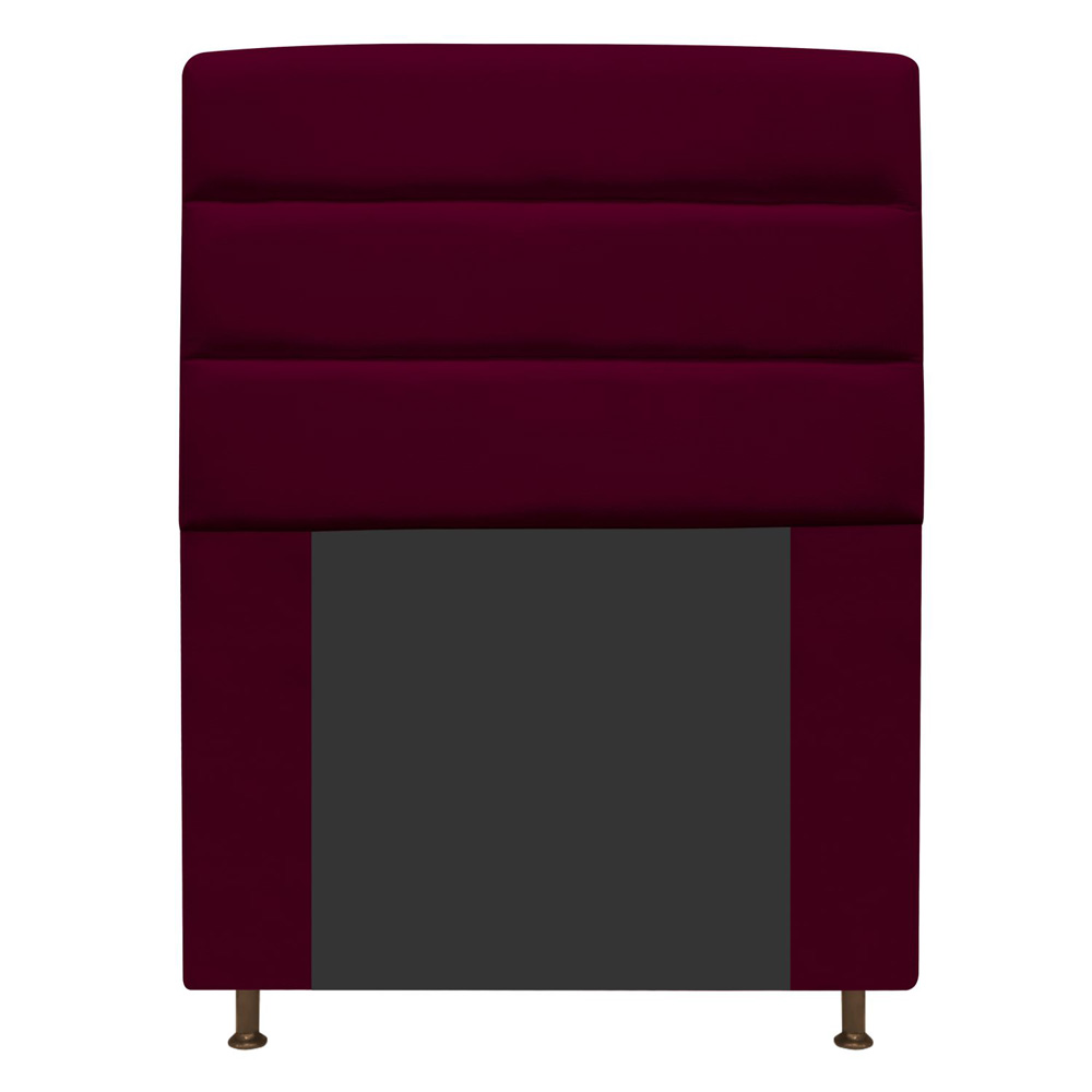 Cabeceira Estofada Turim 90 cm Solteiro  Suede Bordô - Amarena Móveis