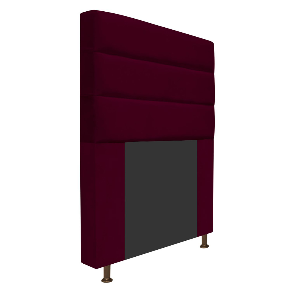 Cabeceira Estofada Turim 90 cm Solteiro  Suede Bordô - Amarena Móveis