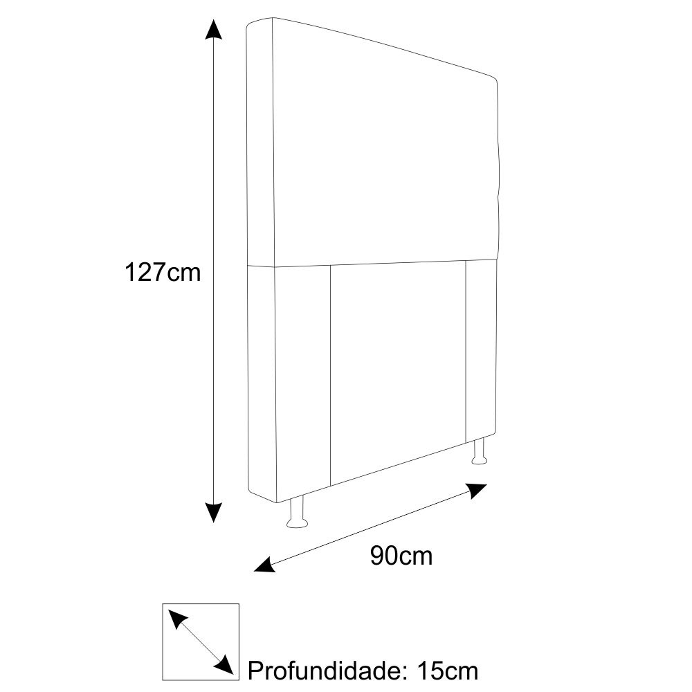 Cabeceira Estofada Turim 90 cm Solteiro  Suede Bordô - Amarena Móveis