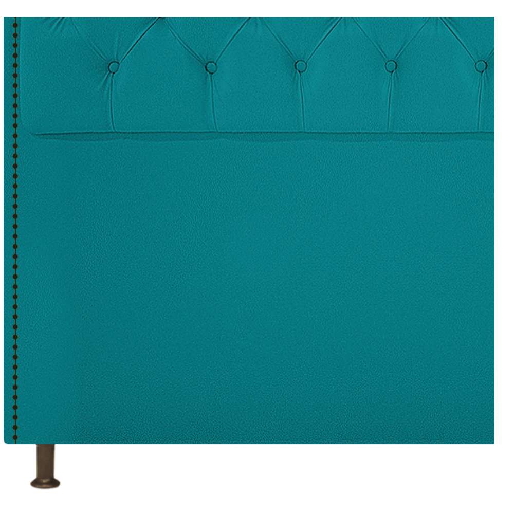 Cabeceira Estofada Yasmim 140 cm Casal Suede Azul Turquesa - Amarena Móveis