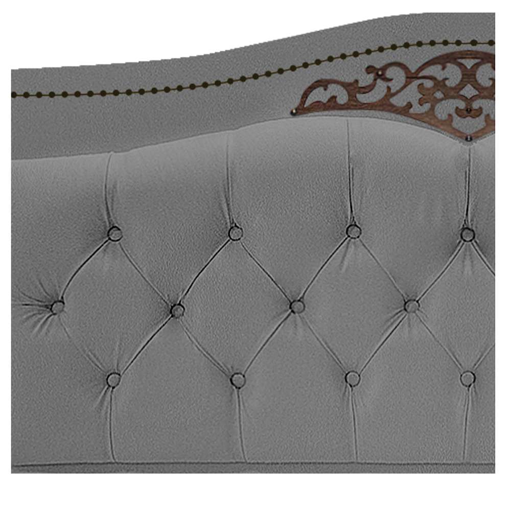 Cabeceira Estofada Yasmim 140 cm Casal Suede Cinza - Amarena Móveis