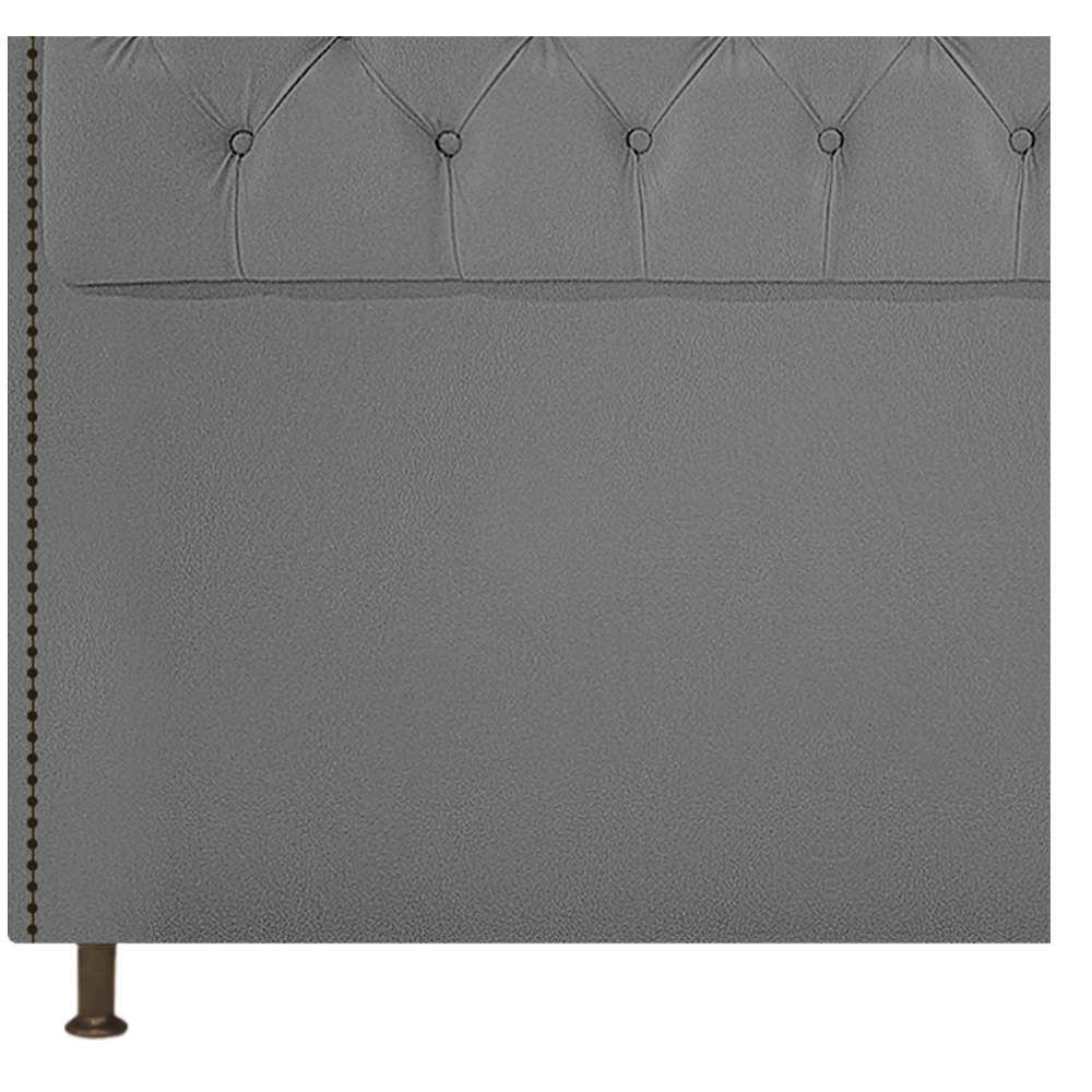 Cabeceira Estofada Yasmim 140 cm Casal Suede Cinza - Amarena Móveis