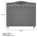 Cabeceira Estofada Yasmim 140 cm Casal Suede Cinza - Amarena Móveis