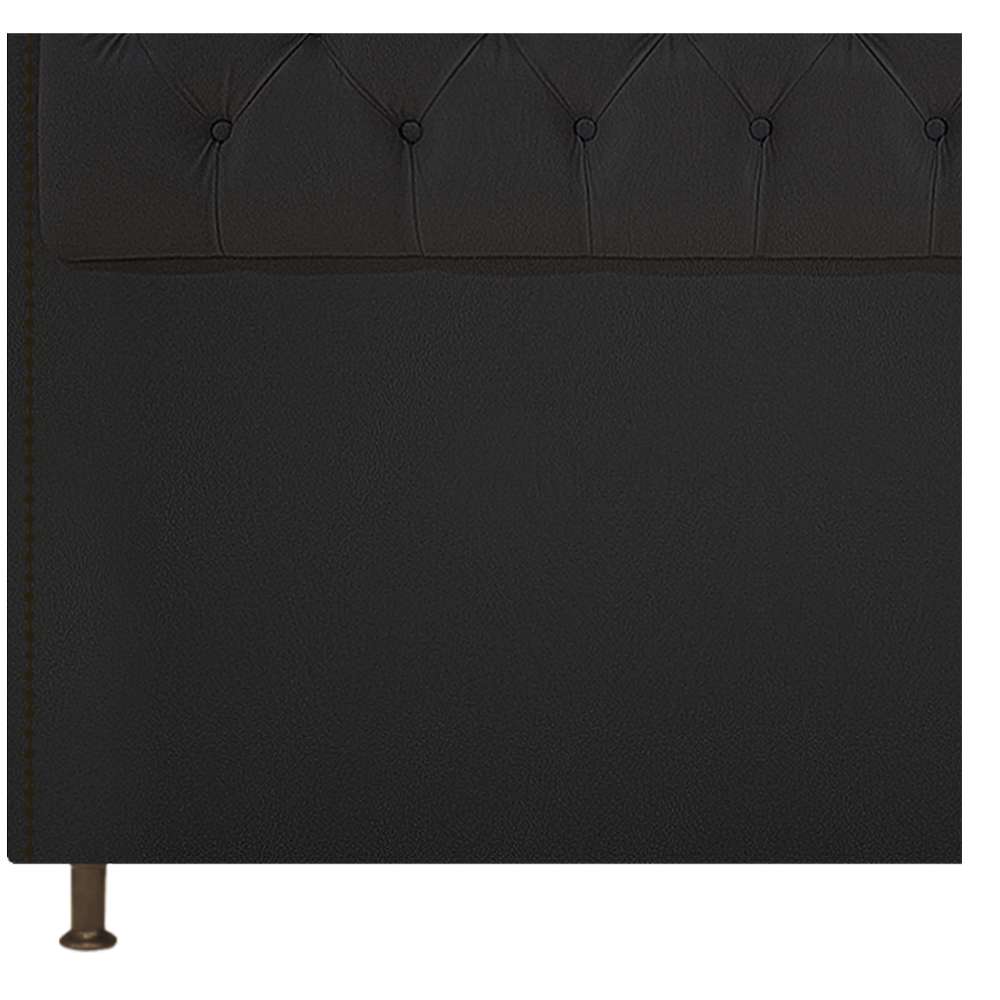 Cabeceira Estofada Yasmim 140 cm Casal Suede Preto - Amarena Móveis