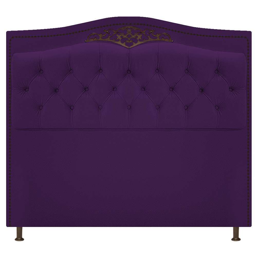 Cabeceira Estofada Yasmim 140 cm Casal Suede Roxo - Amarena Móveis