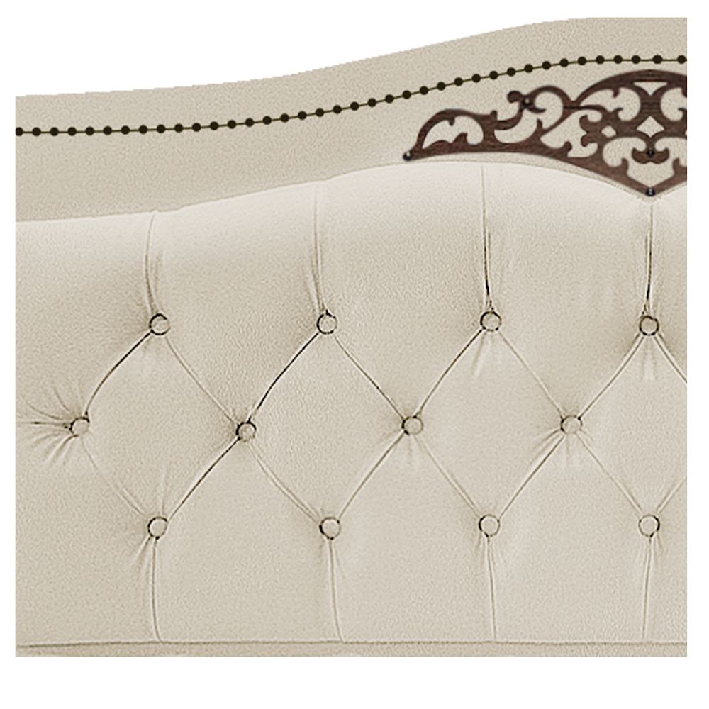 Cabeceira Estofada Yasmim 160 cm Queen Size Corano Bege - Amarena Móveis
