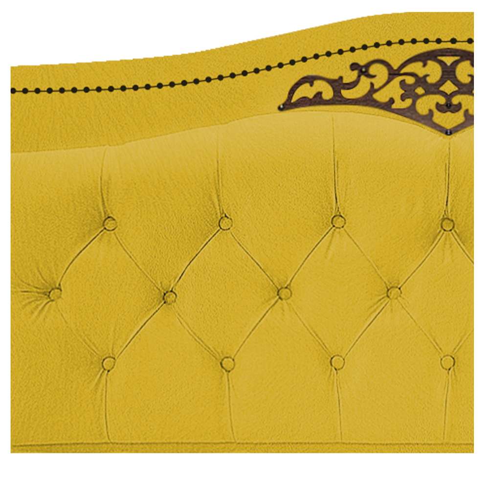 Cabeceira Estofada Yasmim 160 cm Queen Size Suede Amarelo - Amarena Móveis
