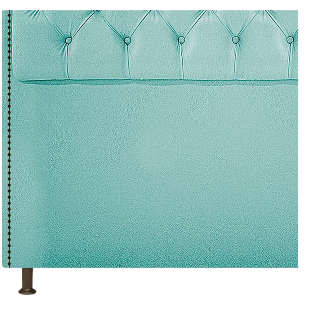 Cabeceira Estofada Yasmim 160 cm Queen Size Suede Azul Tiffany - Amarena Móveis