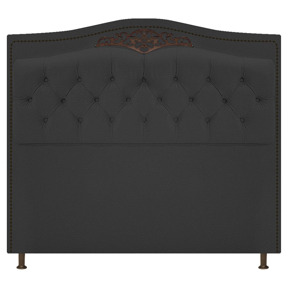 Cabeceira Estofada Yasmim 195 cm King Size Corano Preto - Amarena Móveis