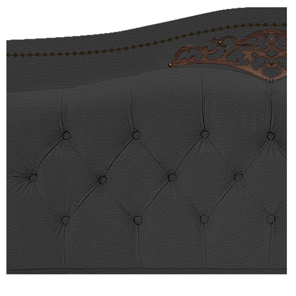 Cabeceira Estofada Yasmim 195 cm King Size Corano Preto - Amarena Móveis