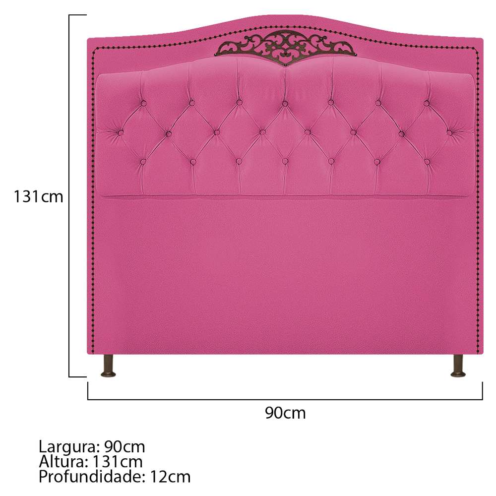 Cabeceira Estofada Yasmim 90 cm Solteiro Suede Pink - Amarena Móveis