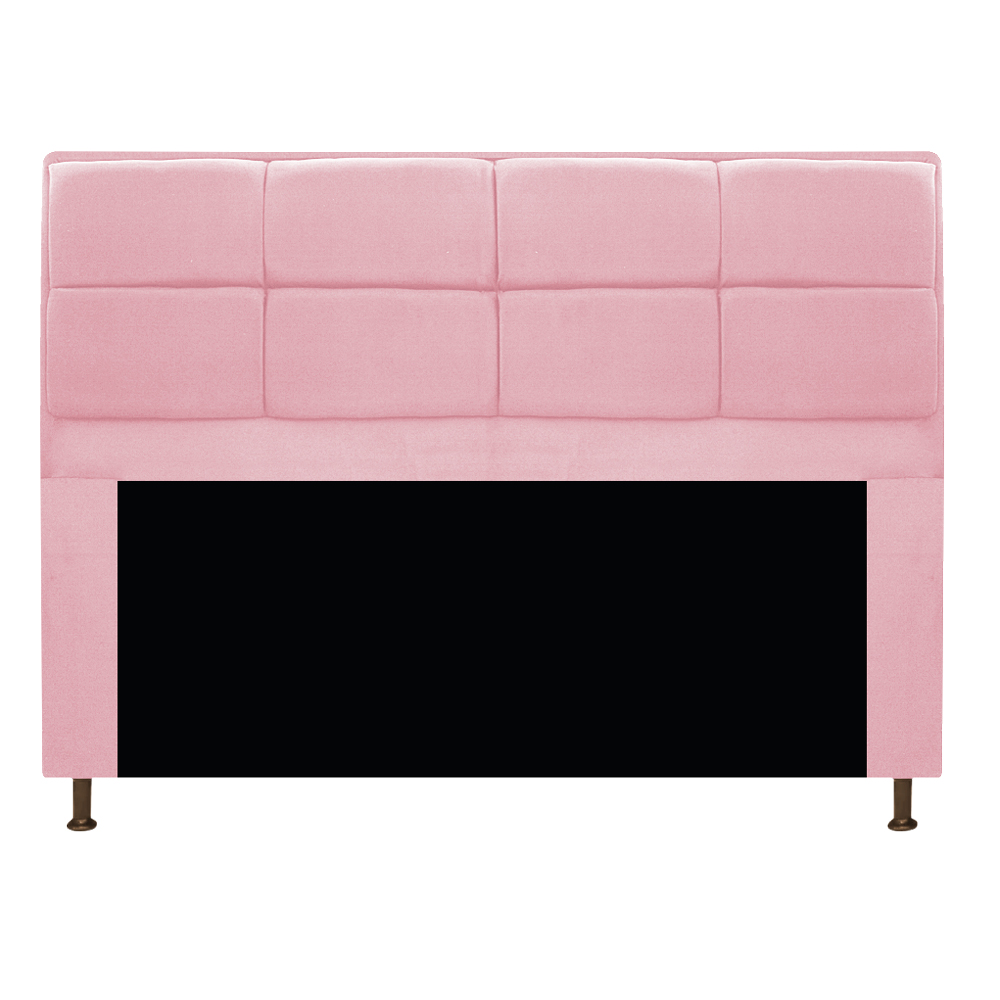 Cabeceira Munique 140 cm Casal Suede Rosa Bebê - Amarena Móveis