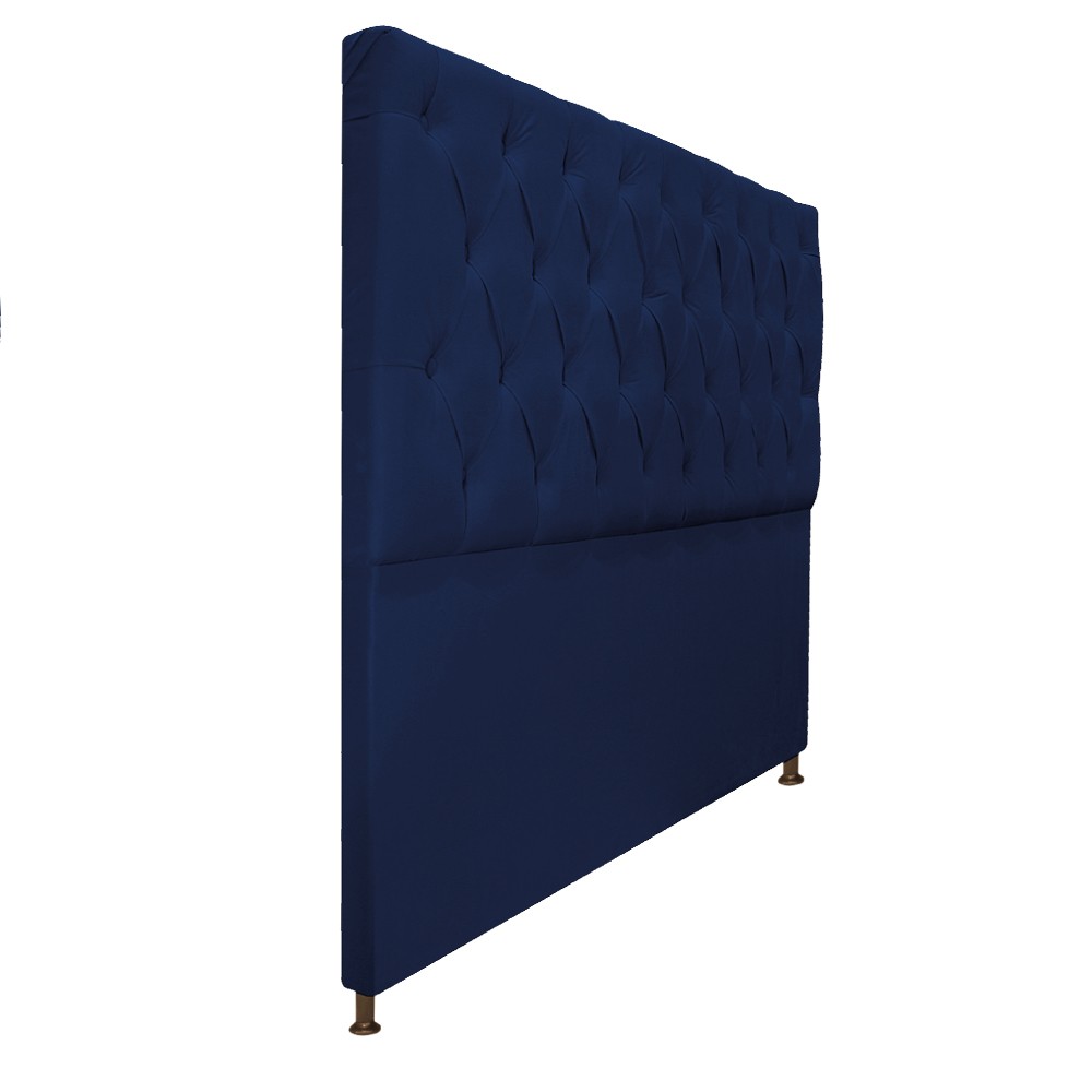 Cabeceira Sofia 140 cm Casal Suede Azul Marinho - Amarena Móveis