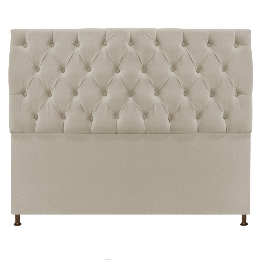 Cabeceira Sofia 140 cm Casal Suede Bege - Amarena Móveis