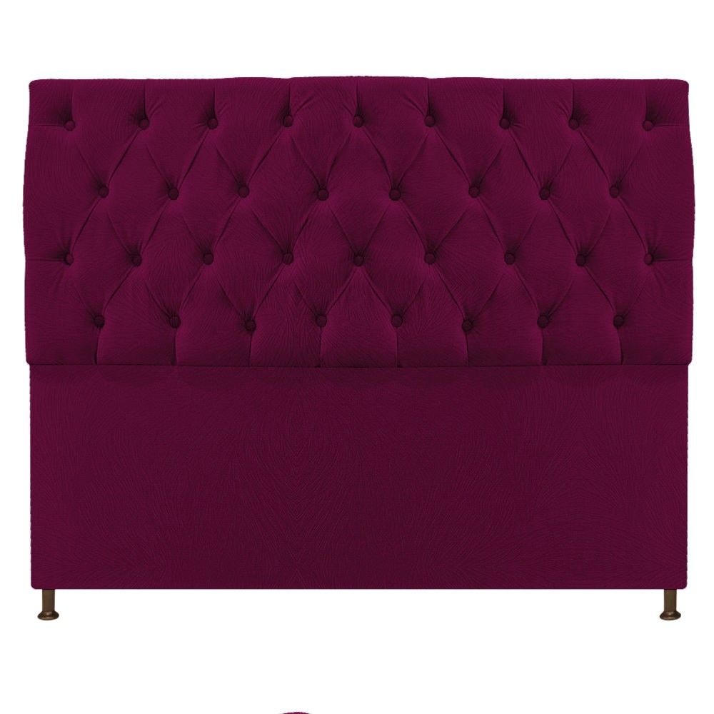 Cabeceira Sofia 140 cm Casal Suede Bordô - Amarena Móveis
